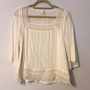White 70s style blouse
